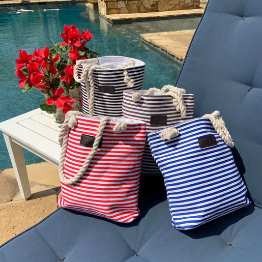 Striped Canvas Tote Bag